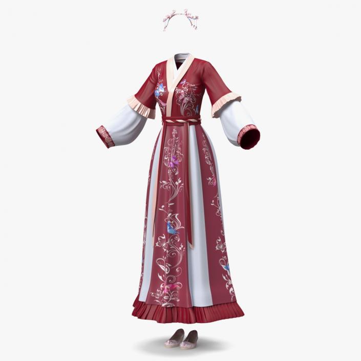 Clothes Set Traditional Chinese Style for Women 3D