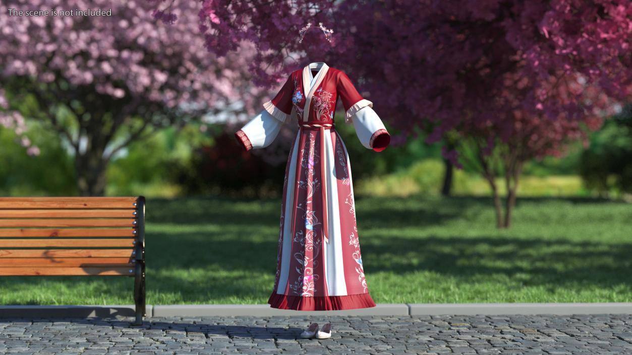 Clothes Set Traditional Chinese Style for Women 3D