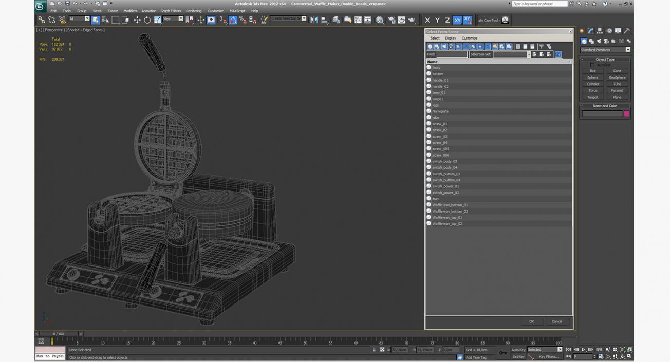 3D Commercial Waffle Maker Double Heads