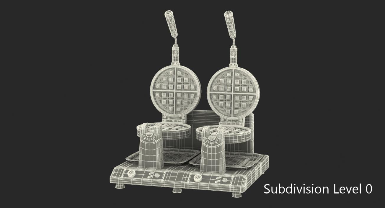 3D Commercial Waffle Maker Double Heads