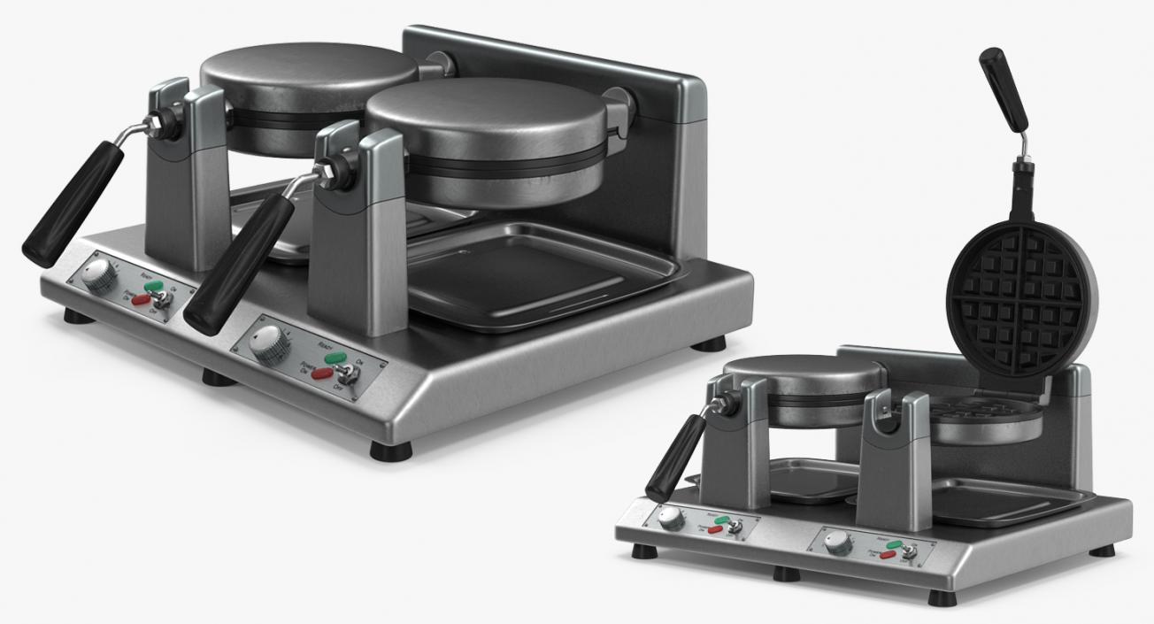 3D Commercial Waffle Maker Double Heads