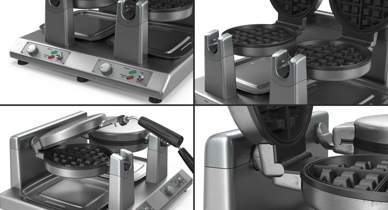 3D Commercial Waffle Maker Double Heads