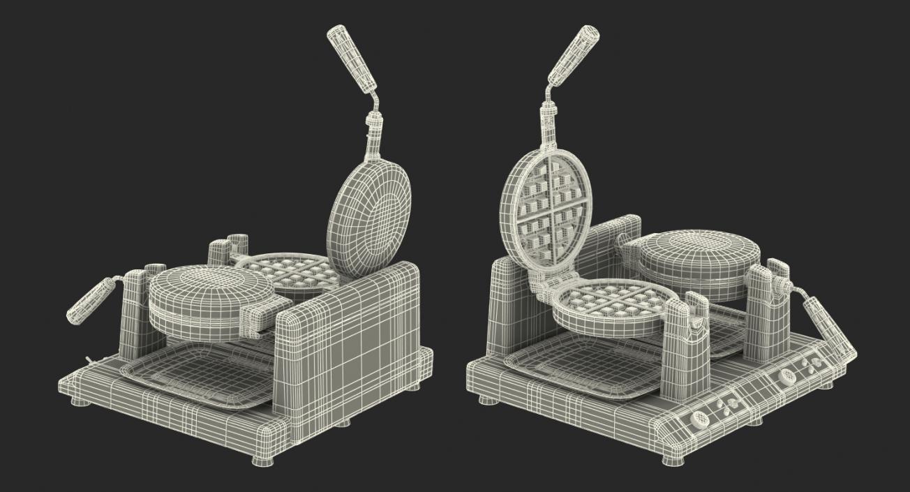 3D Commercial Waffle Maker Double Heads