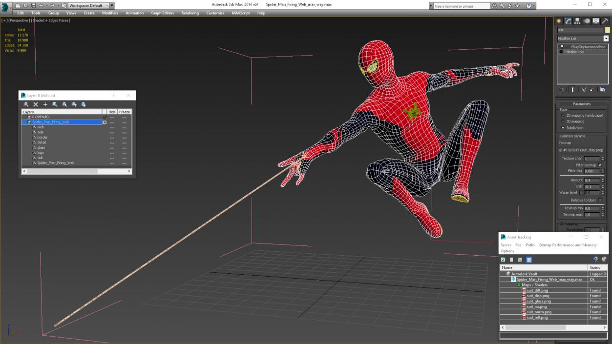 3D Spider Man Firing Web