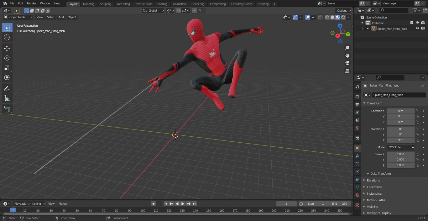 3D Spider Man Firing Web