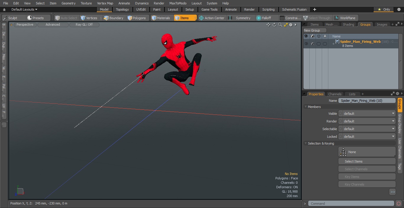 3D Spider Man Firing Web