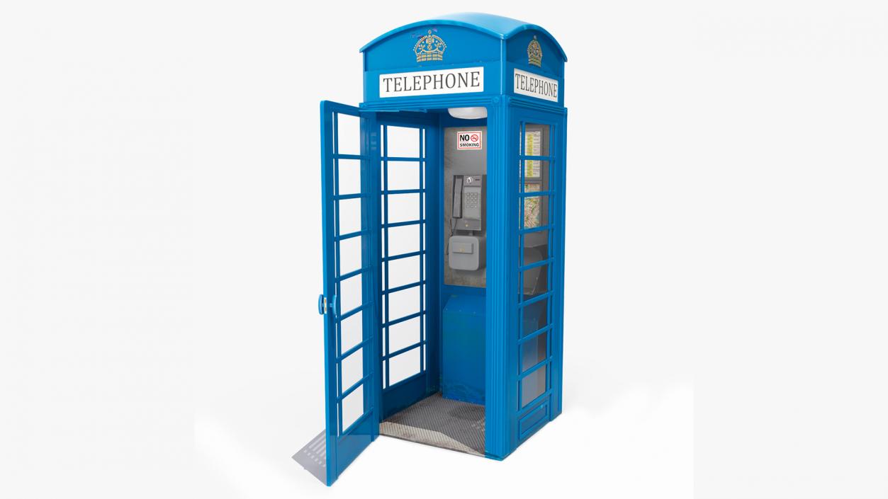 3D London Phone Booth Blue model