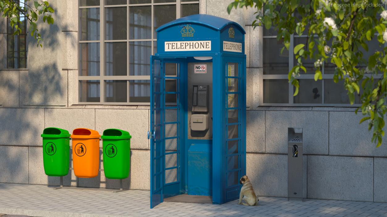 3D London Phone Booth Blue model