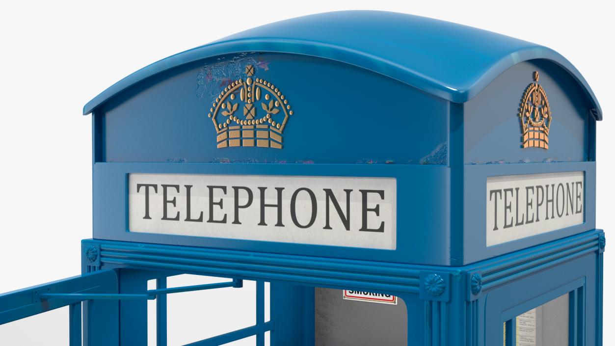 3D London Phone Booth Blue model