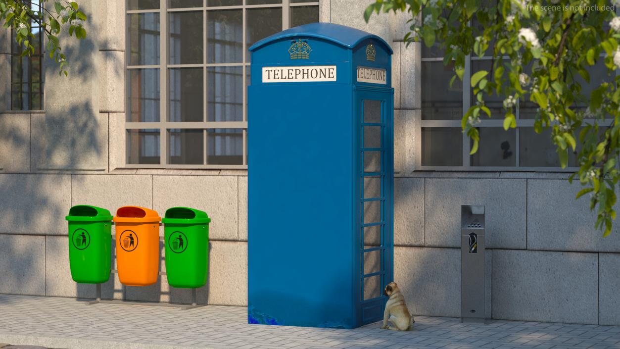 3D London Phone Booth Blue model