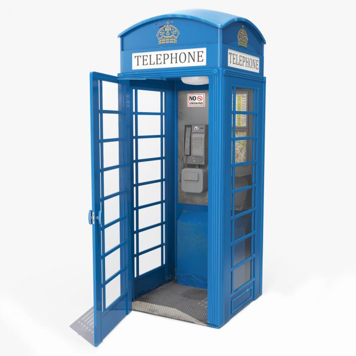 3D London Phone Booth Blue model