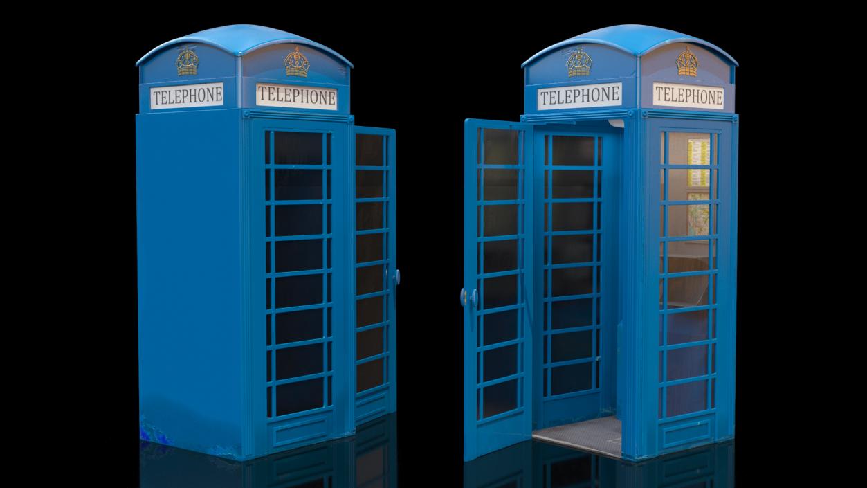 3D London Phone Booth Blue model