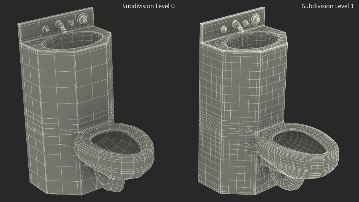 3D Dirty Stainless Steel Toilet model