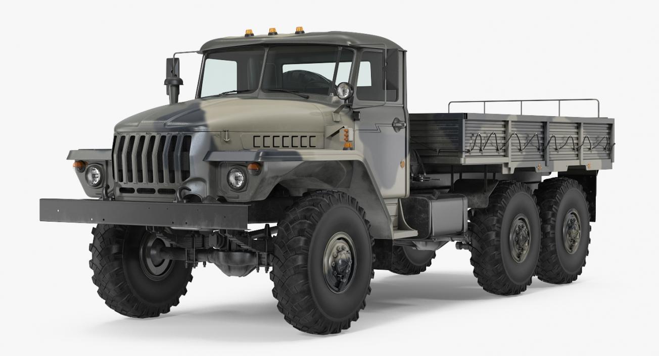 3D model URAL 4320 Russian Cargo 6x6 Truck Rigged