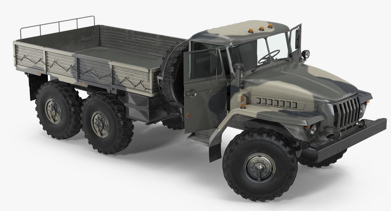 3D model URAL 4320 Russian Cargo 6x6 Truck Rigged