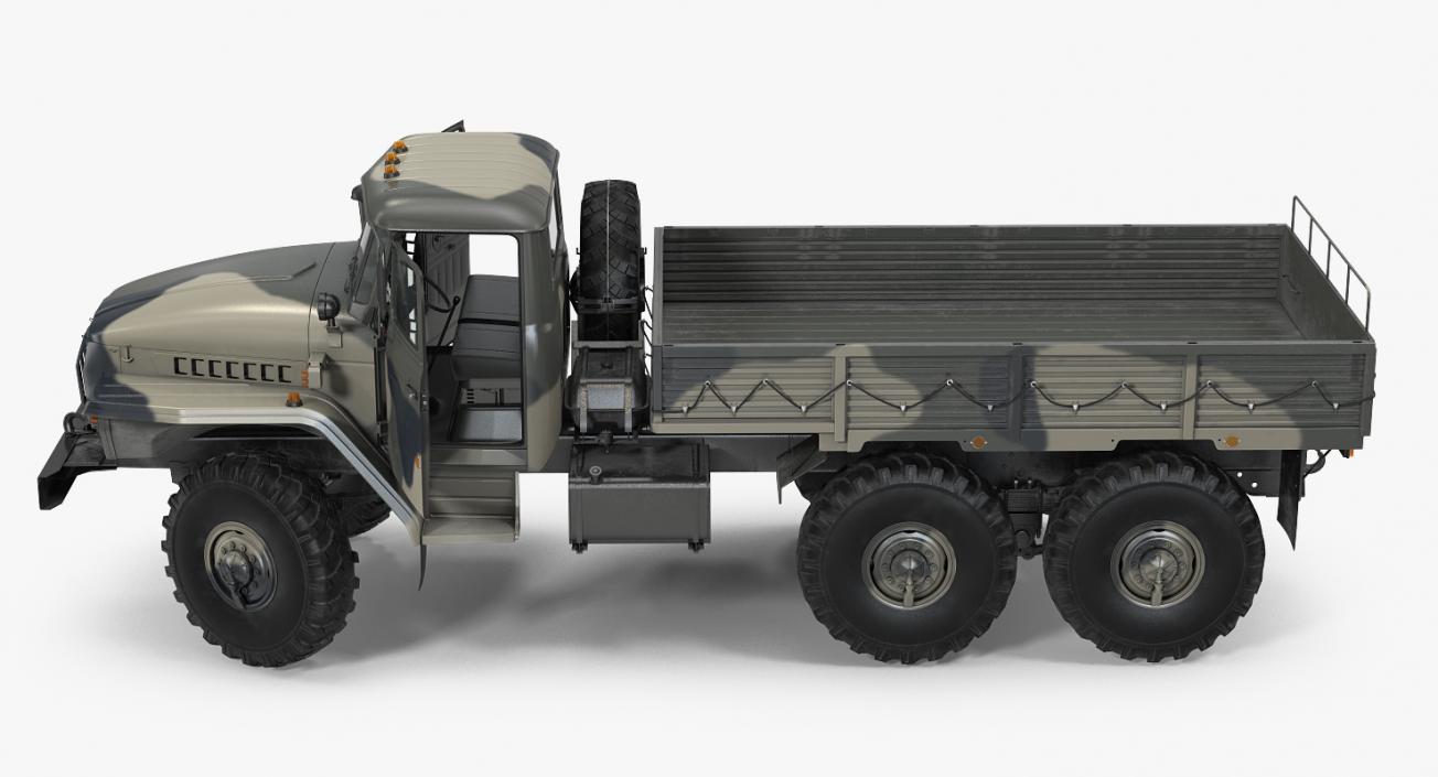 3D model URAL 4320 Russian Cargo 6x6 Truck Rigged