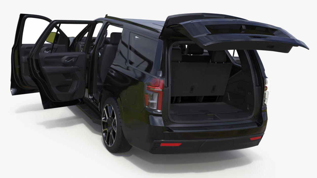 3D SUV Chevrolet Tahoe 2024 Black Simplified