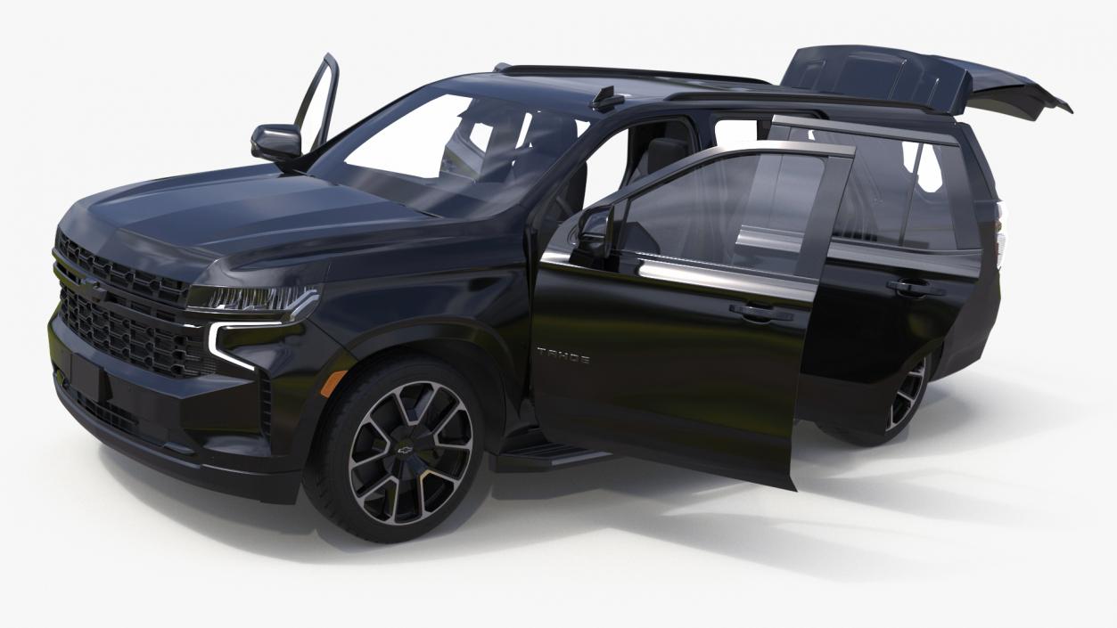 3D SUV Chevrolet Tahoe 2024 Black Simplified