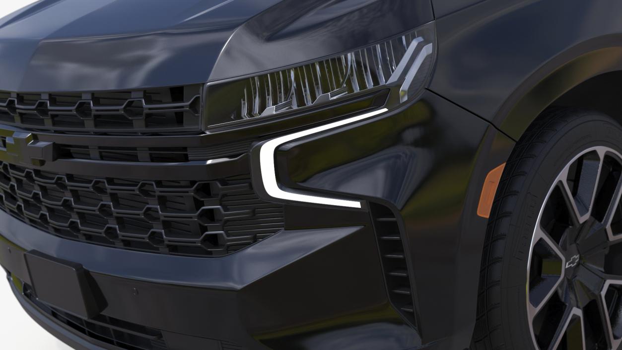 3D SUV Chevrolet Tahoe 2024 Black Simplified