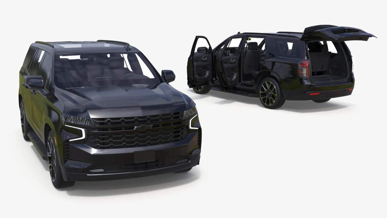 3D SUV Chevrolet Tahoe 2024 Black Simplified