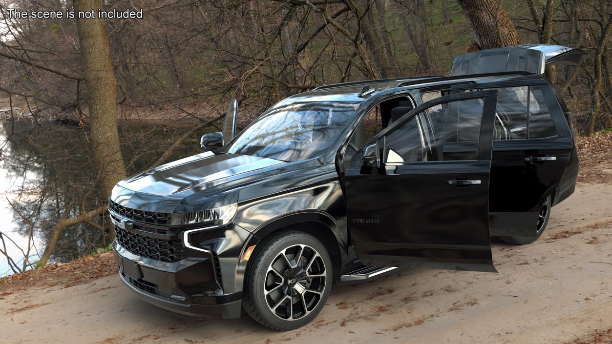 3D SUV Chevrolet Tahoe 2024 Black Simplified