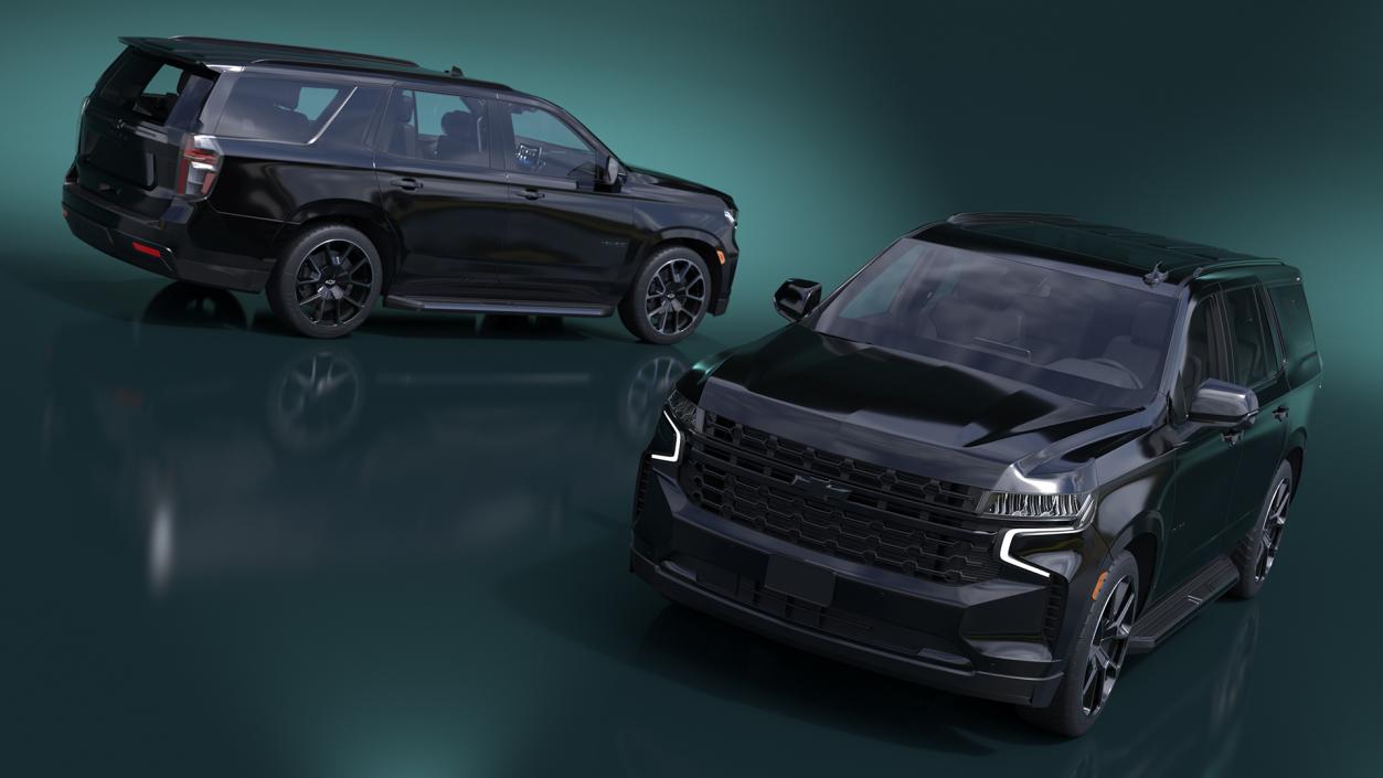 3D SUV Chevrolet Tahoe 2024 Black Simplified