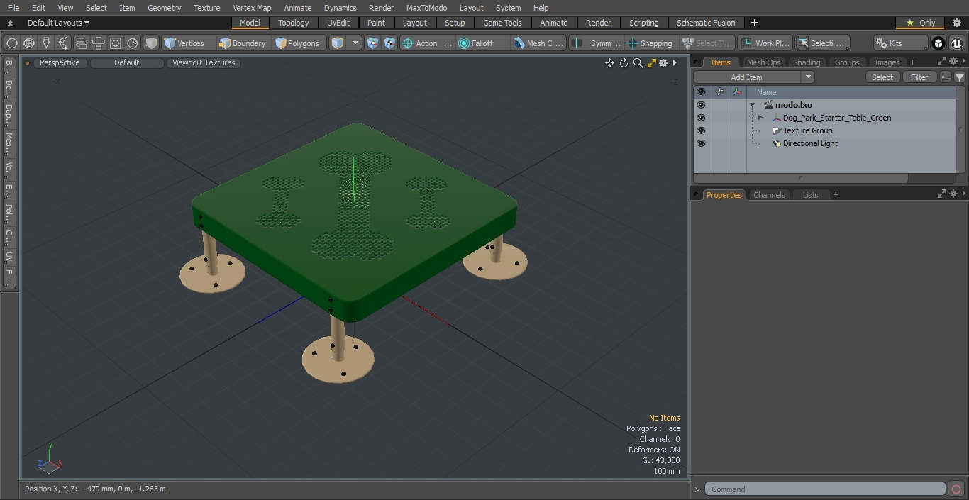 3D Dog Park Starter Table Green model