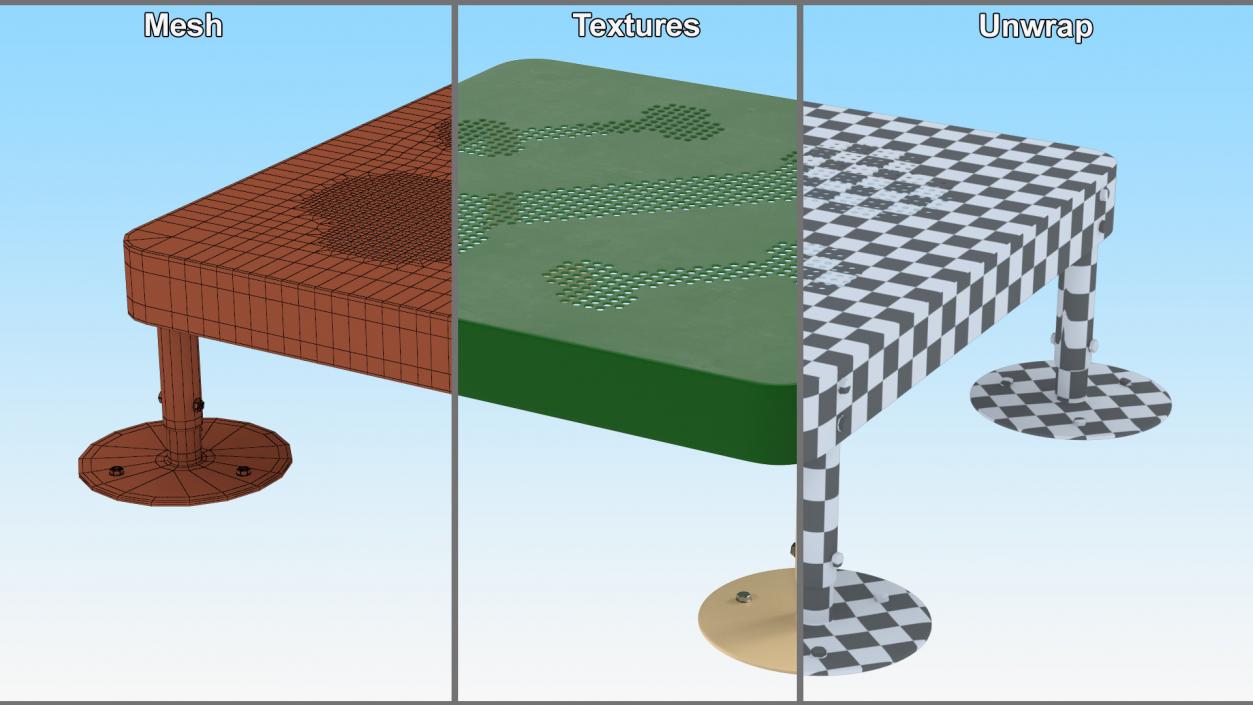 3D Dog Park Starter Table Green model