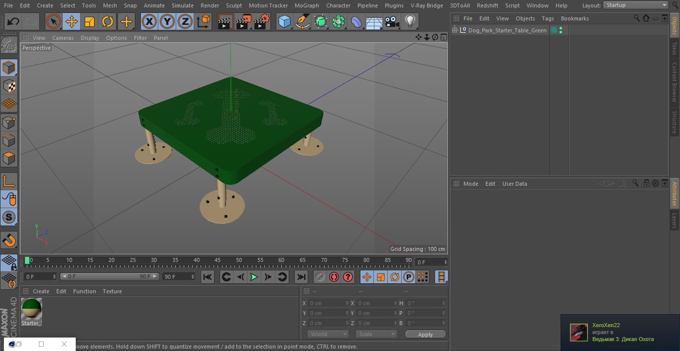 3D Dog Park Starter Table Green model