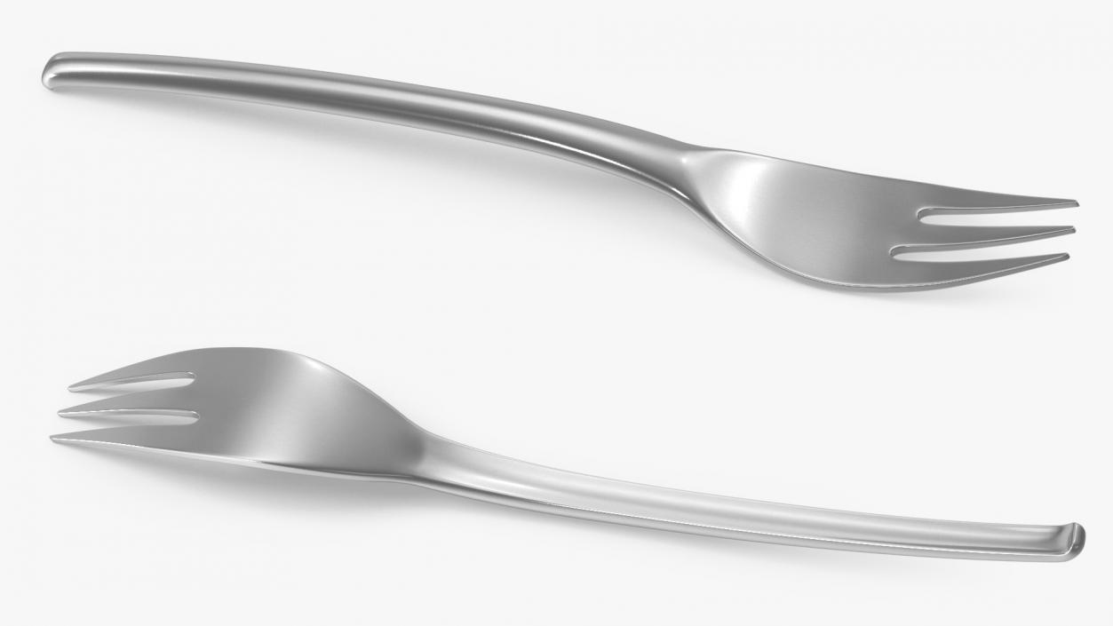 3D Fish Fork Silver