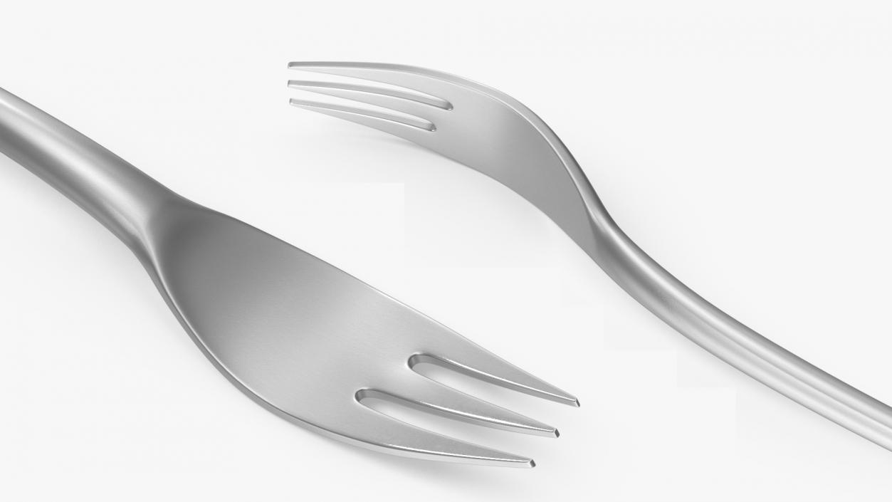 3D Fish Fork Silver