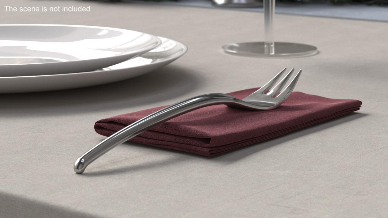 3D Fish Fork Silver