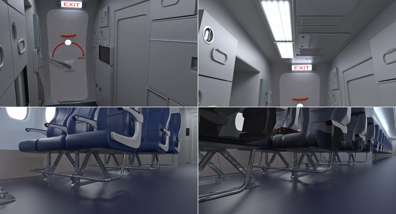 3D Boeing 737 Passenger Cabin