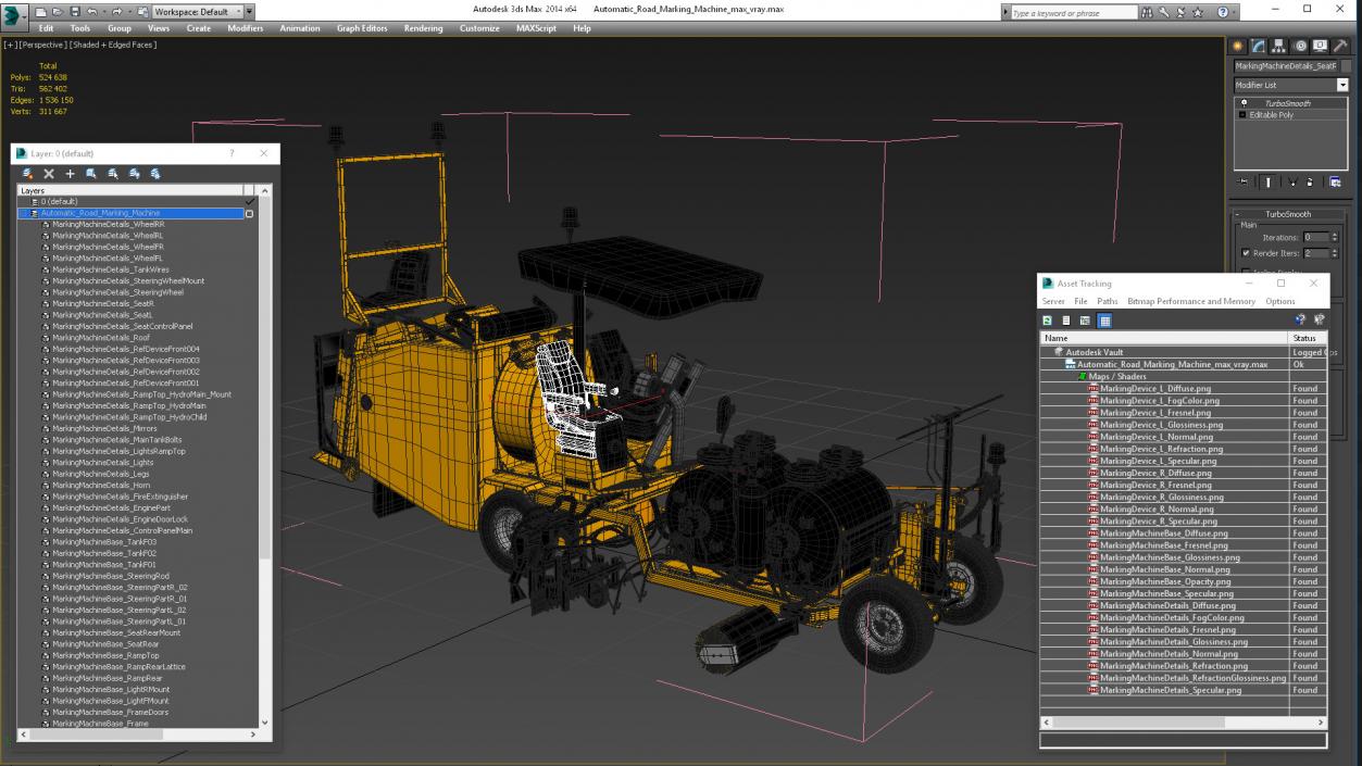 3D model Automatic Road Marking Machine