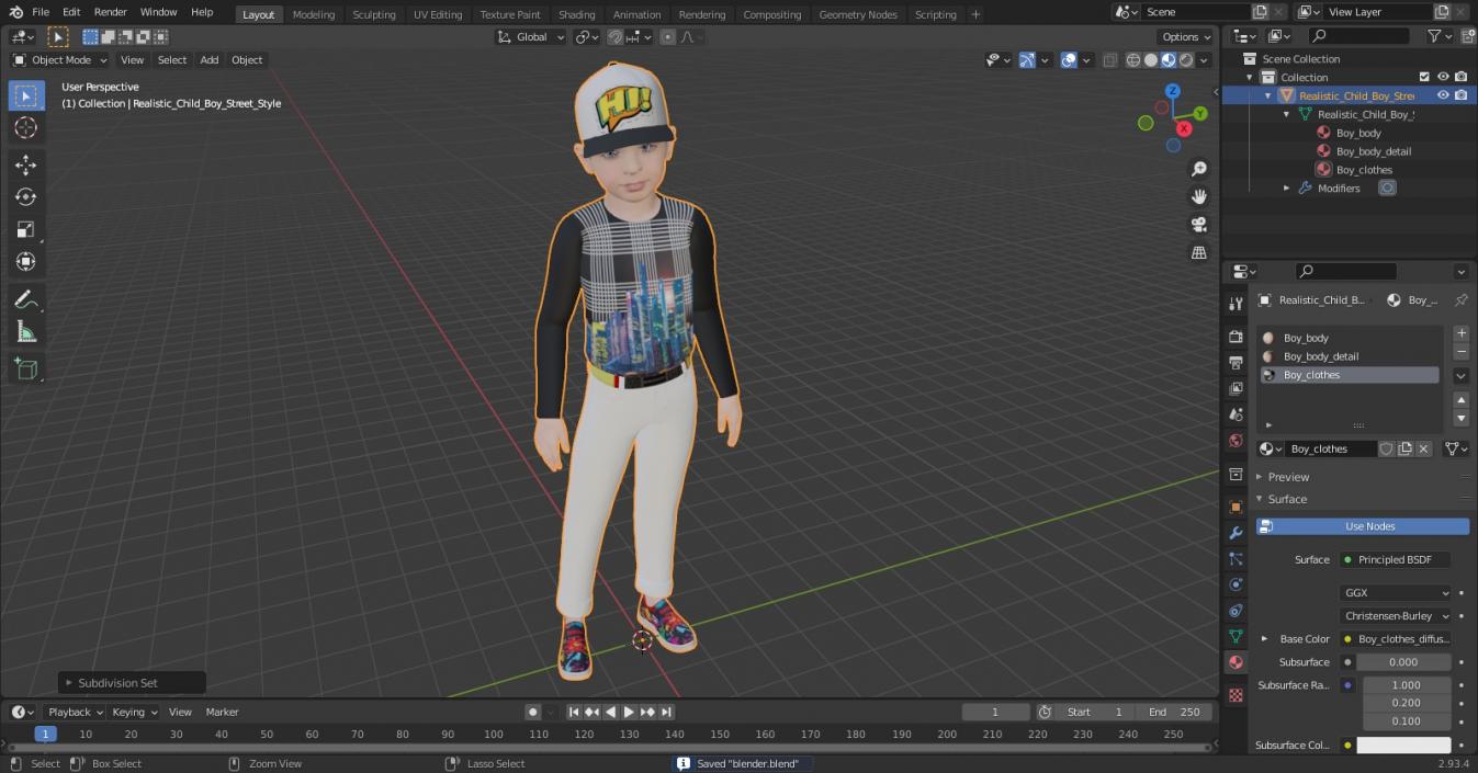 Realistic Child Boy Street Style 3D