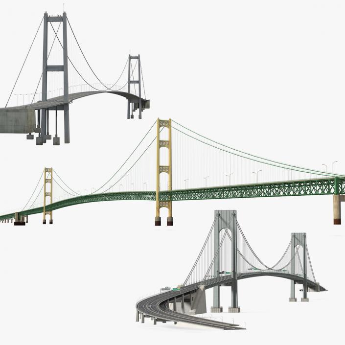 Suspension Bridges Collection 3D model