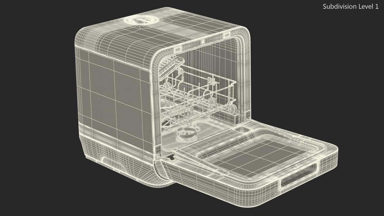 3D model Small Portable Dishwasher Turned On