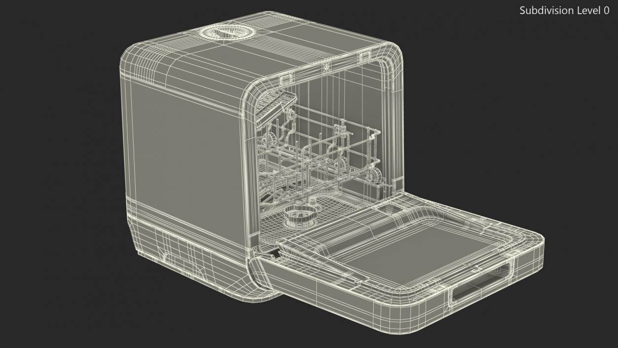 3D model Small Portable Dishwasher Turned On