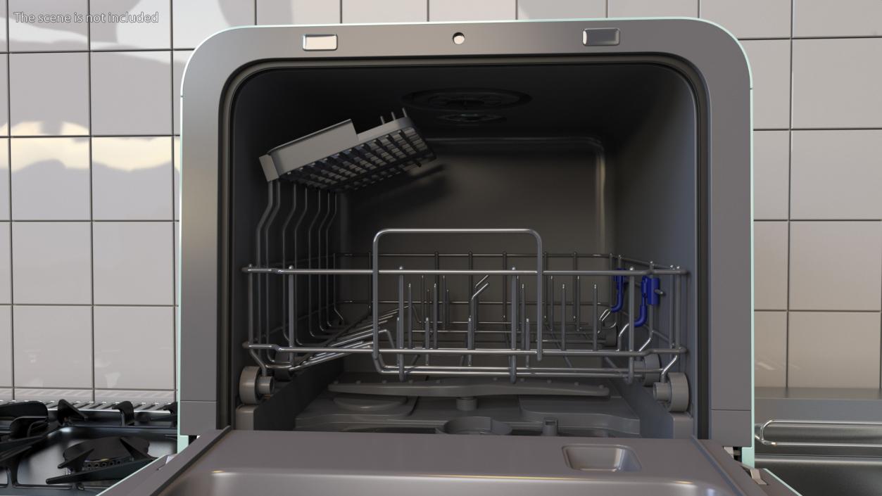 3D model Small Portable Dishwasher Turned On