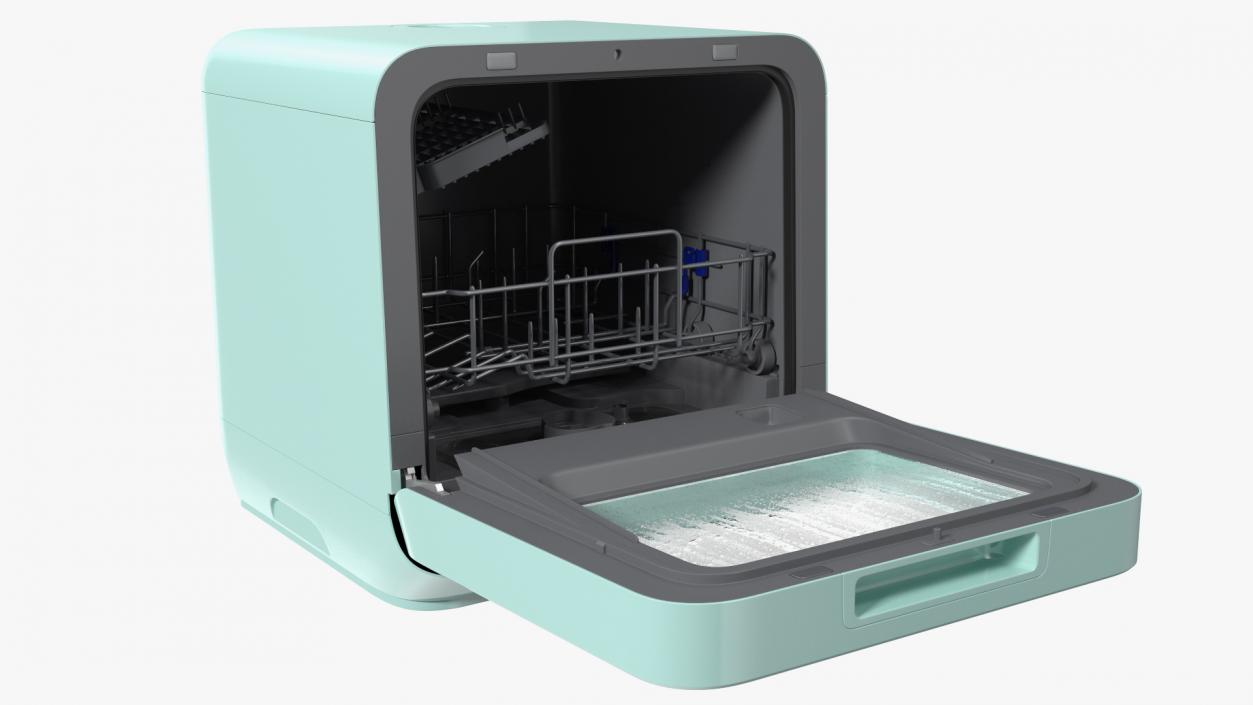 3D model Small Portable Dishwasher Turned On