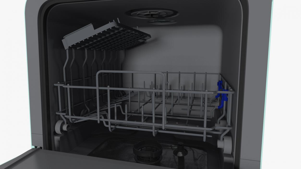 3D model Small Portable Dishwasher Turned On