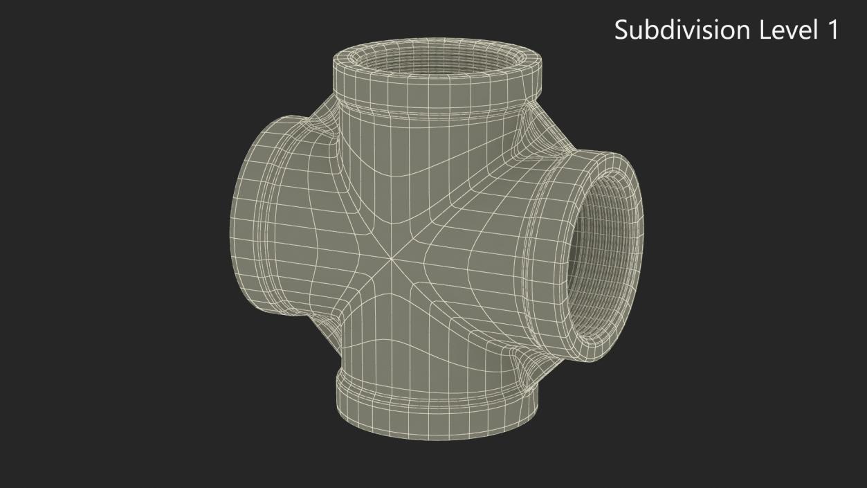 3D Fitting Cross Tee SS304 model