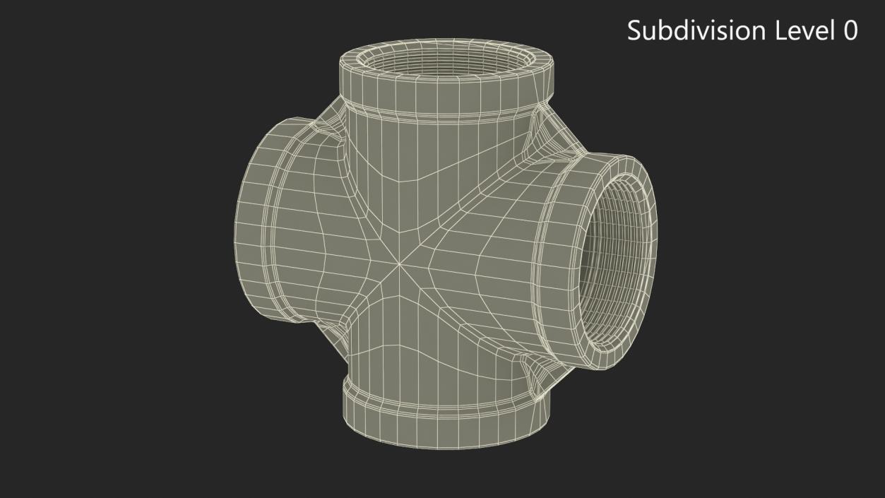 3D Fitting Cross Tee SS304 model