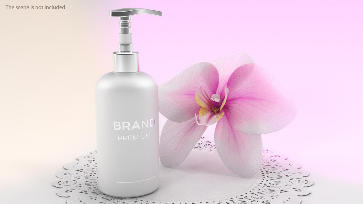 3D White Cosmetic Pump Bottle