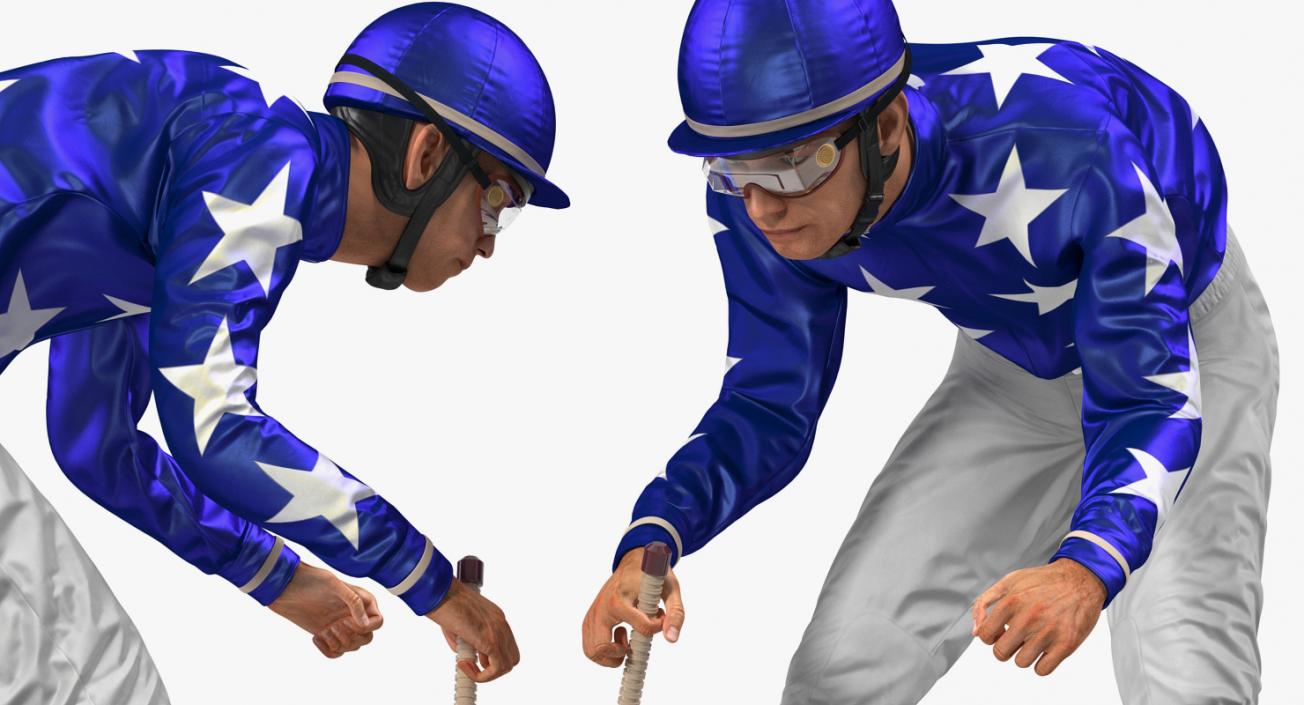 Jockey Riding Horse 3D model