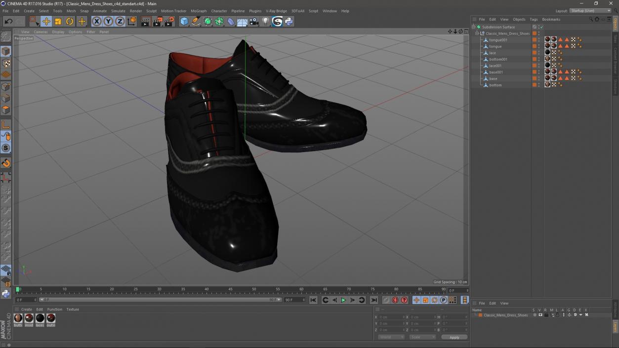 Classic Mens Dress Shoes 3D model