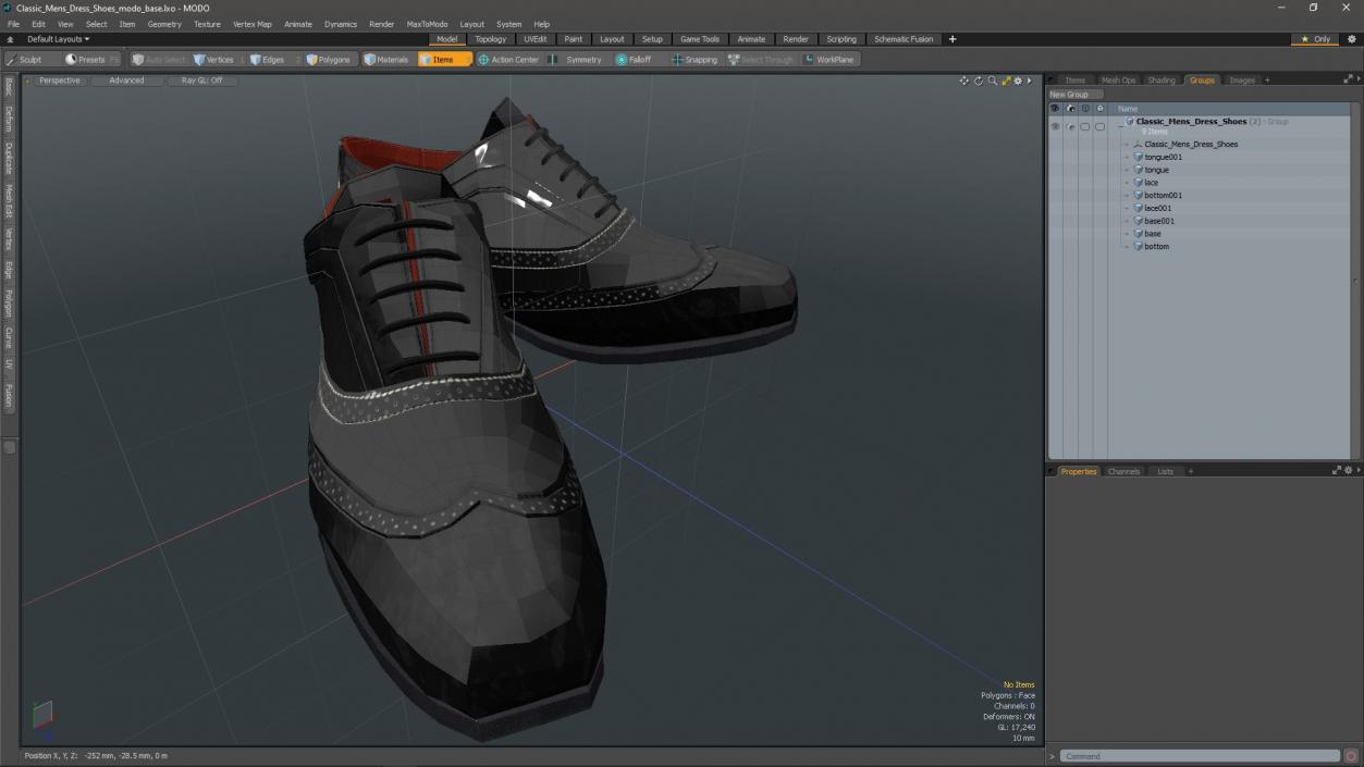 Classic Mens Dress Shoes 3D model