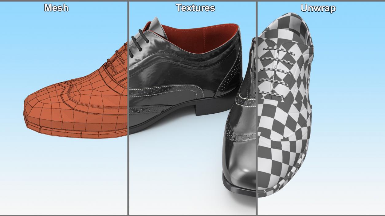 Classic Mens Dress Shoes 3D model