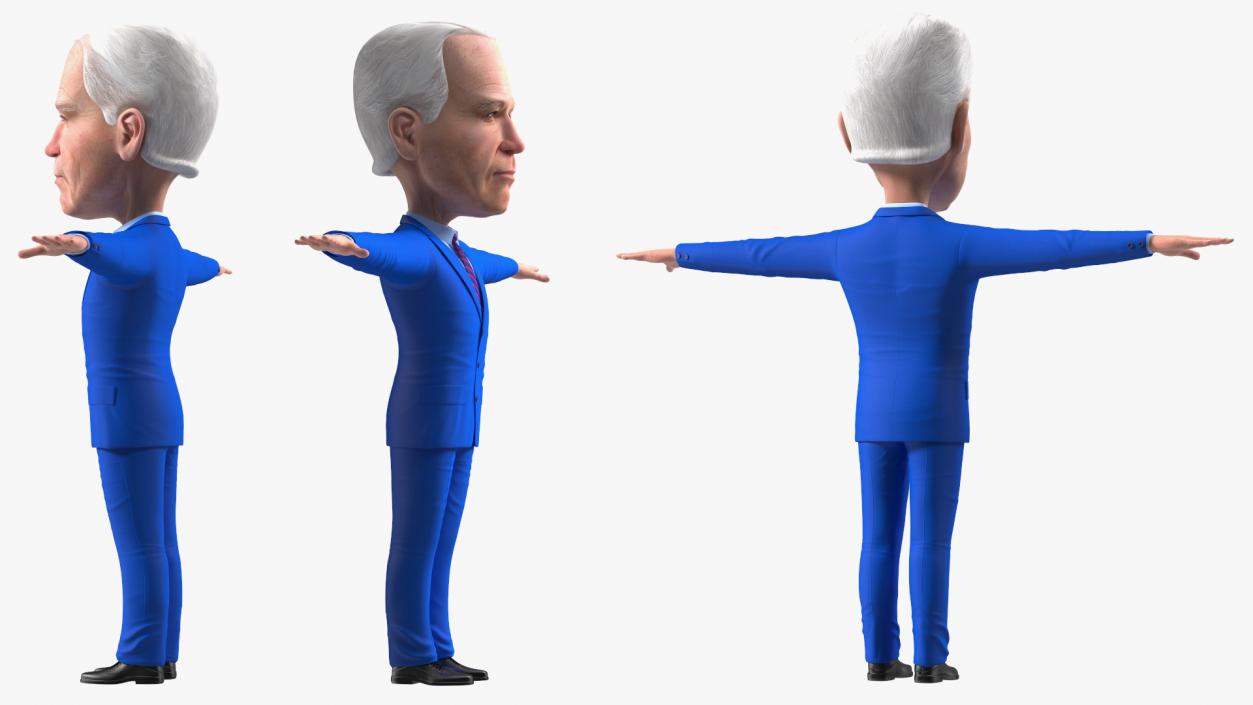 Cartoon Joe Biden T Pose 3D model