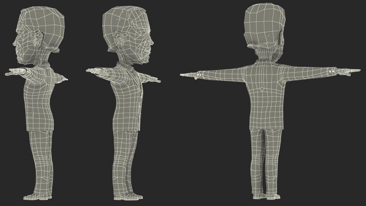 Cartoon Joe Biden T Pose 3D model